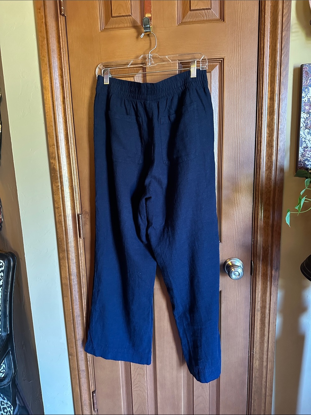 Old Navy Women's Navy Wide-Leg Linen Blend Pants, size Medium - Picture 5 of 7